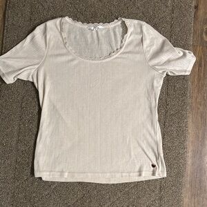 Women's Cream Short Sleeve Top